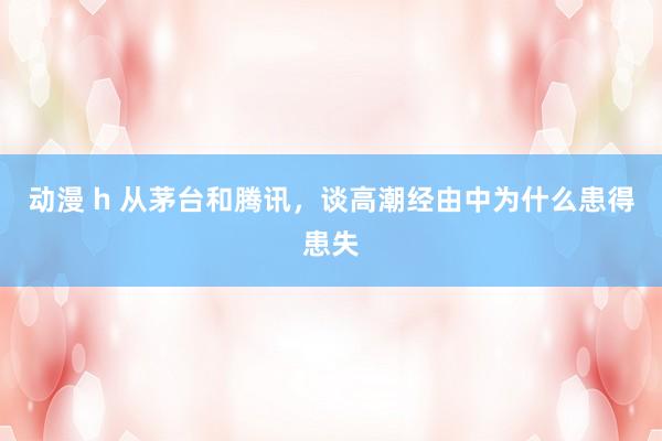   动漫 h 从茅台和腾讯，谈高潮经由中为什么患得患失