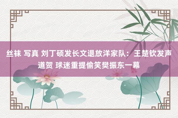   丝袜 写真 刘丁硕发长文退放洋家队：王楚钦发声道贺 球迷重提偷笑樊振东一幕