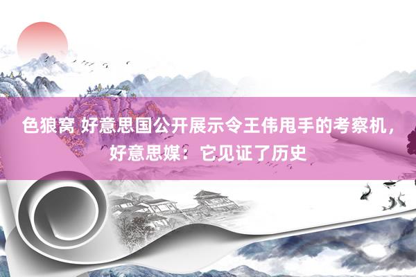   色狼窝 好意思国公开展示令王伟甩手的考察机，好意思媒：它见证了历史