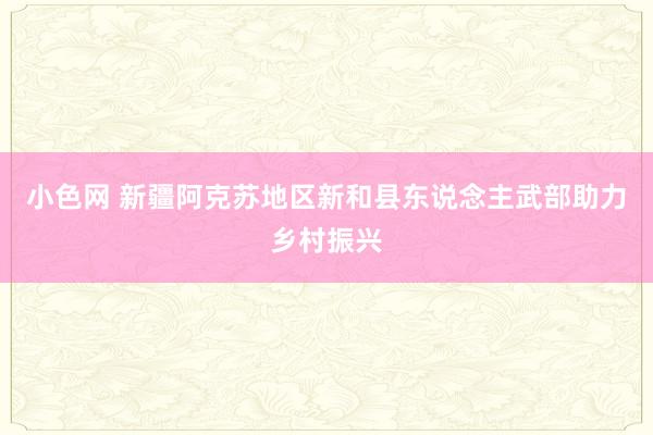   小色网 新疆阿克苏地区新和县东说念主武部助力乡村振兴