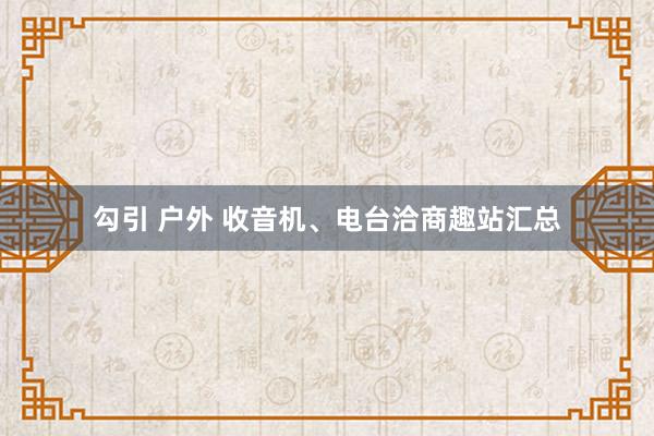   勾引 户外 收音机、电台洽商趣站汇总