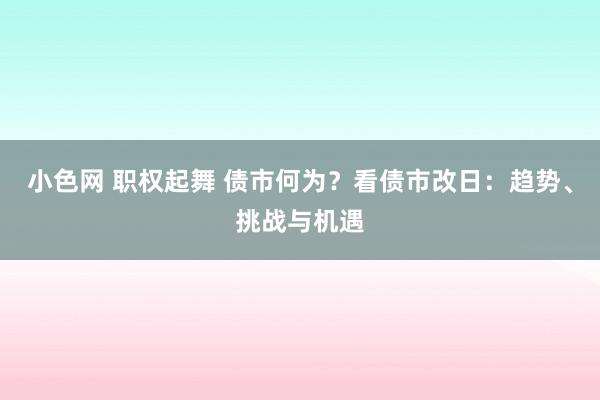   小色网 职权起舞 债市何为？看债市改日：趋势、挑战与机遇