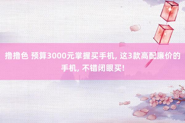   撸撸色 预算3000元掌握买手机, 这3款高配廉价的手机, 不错闭眼买!