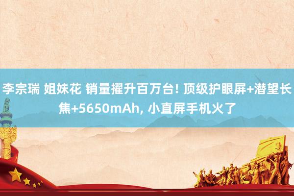   李宗瑞 姐妹花 销量擢升百万台! 顶级护眼屏+潜望长焦+5650mAh, 小直屏手机火了