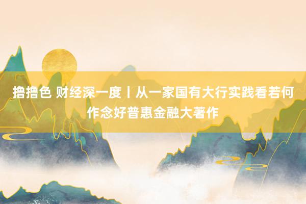   撸撸色 财经深一度丨从一家国有大行实践看若何作念好普惠金融大著作