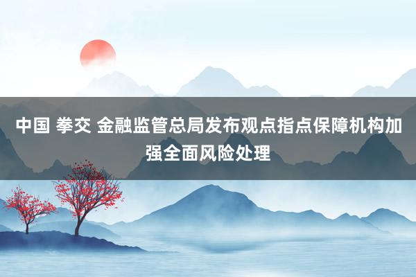   中国 拳交 金融监管总局发布观点指点保障机构加强全面风险处理