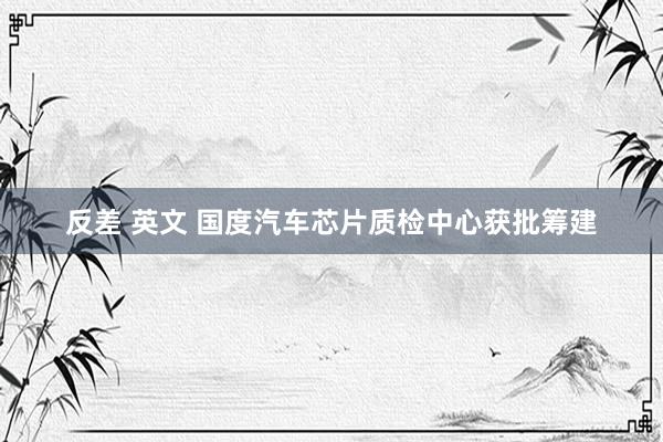   反差 英文 国度汽车芯片质检中心获批筹建