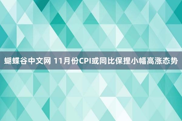   蝴蝶谷中文网 11月份CPI或同比保捏小幅高涨态势