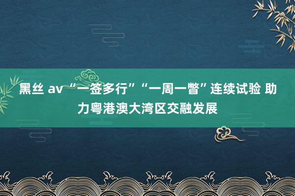   黑丝 av “一签多行”“一周一瞥”连续试验 助力粤港澳大湾区交融发展