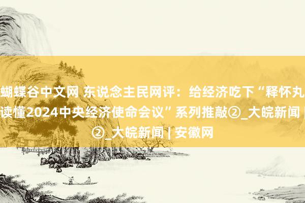   蝴蝶谷中文网 东说念主民网评：给经济吃下“释怀丸” ——“读懂2024中央经济使命会议”系列推敲②_大皖新闻 | 安徽网