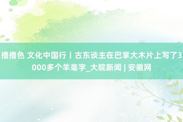   撸撸色 文化中国行丨古东谈主在巴掌大木片上写了3000多个羊毫字_大皖新闻 | 安徽网
