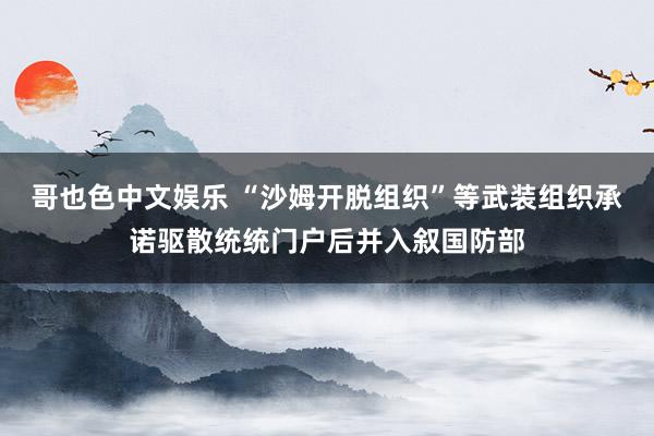   哥也色中文娱乐 “沙姆开脱组织”等武装组织承诺驱散统统门户后并入叙国防部