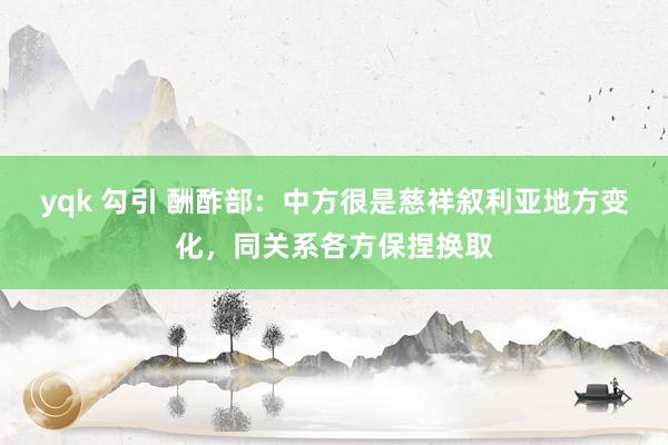   yqk 勾引 酬酢部：中方很是慈祥叙利亚地方变化，同关系各方保捏换取