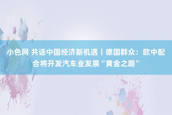   小色网 共话中国经济新机遇丨德国群众：欧中配合将开发汽车业发展“黄金之路”