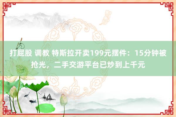   打屁股 调教 特斯拉开卖199元摆件：15分钟被抢光，二手交游平台已炒到上千元