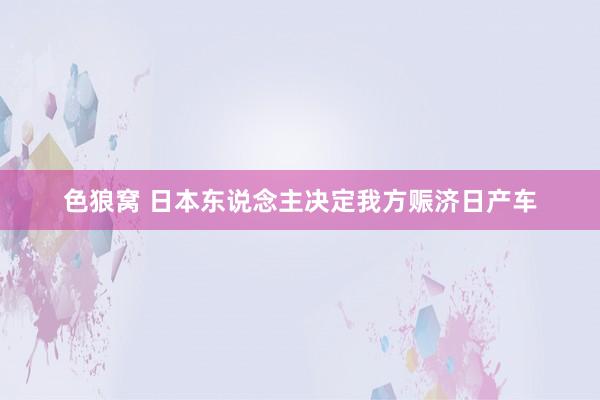   色狼窝 日本东说念主决定我方赈济日产车