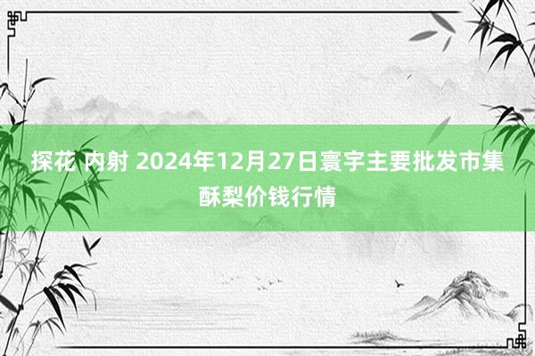   探花 内射 2024年12月27日寰宇主要批发市集酥梨价钱行情