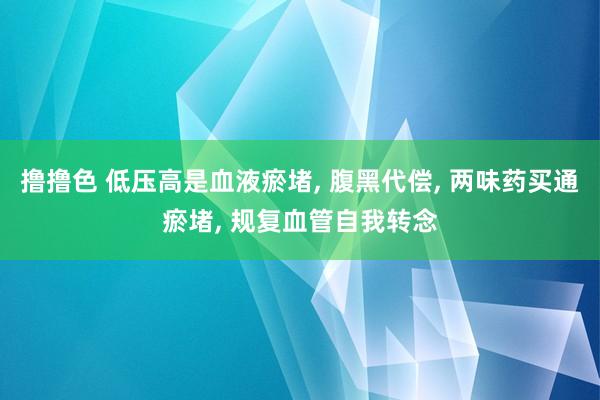   撸撸色 低压高是血液瘀堵, 腹黑代偿, 两味药买通瘀堵, 规复血管自我转念