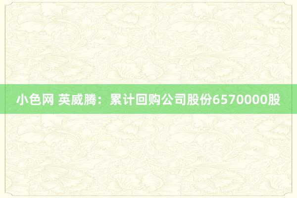 小色网 英威腾：累计回购公司股份6570000股