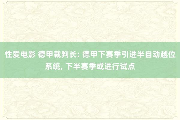   性爱电影 德甲裁判长: 德甲下赛季引进半自动越位系统, 下半赛季或进行试点