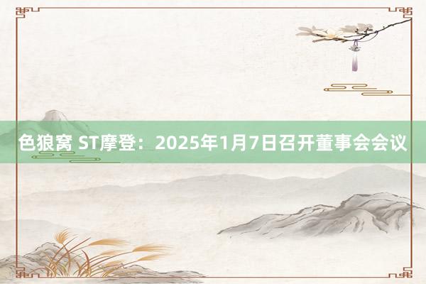   色狼窝 ST摩登：2025年1月7日召开董事会会议