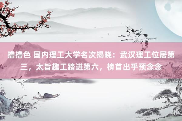   撸撸色 国内理工大学名次揭晓：武汉理工位居第三，太旨趣工踏进第六，榜首出乎预念念