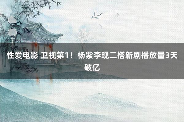   性爱电影 卫视第1！杨紫李现二搭新剧播放量3天破亿