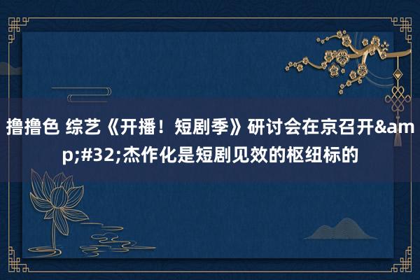  撸撸色 综艺《开播！短剧季》研讨会在京召开&#32;杰作化是短剧见效的枢纽标的