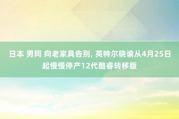   日本 男同 向老家具告别, 英特尔晓谕从4月25日起慢慢停产12代酷睿转移版