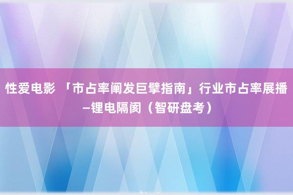   性爱电影 「市占率阐发巨擘指南」行业市占率展播—锂电隔阂（智研盘考）