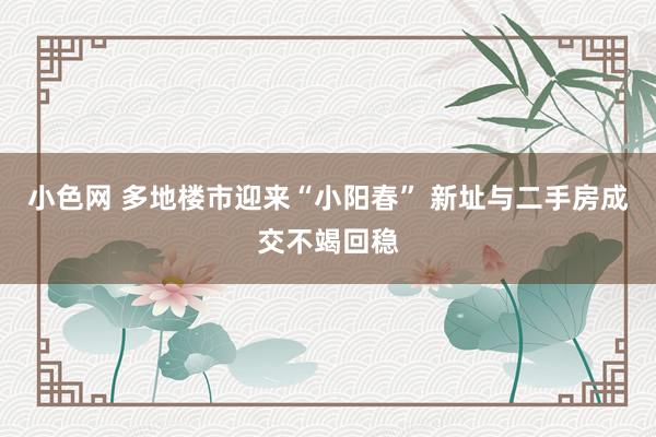   小色网 多地楼市迎来“小阳春” 新址与二手房成交不竭回稳