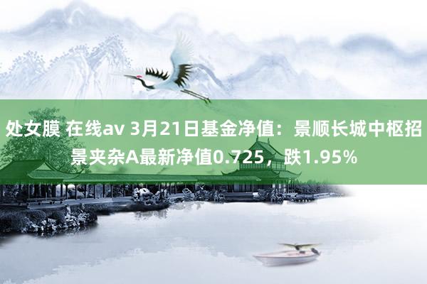   处女膜 在线av 3月21日基金净值：景顺长城中枢招景夹杂A最新净值0.725，跌1.95%