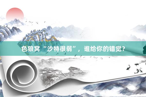   色狼窝 “沙特很弱”，谁给你的错觉？