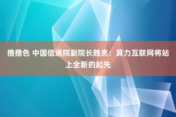   撸撸色 中国信通院副院长魏亮：算力互联网将站上全新的起先