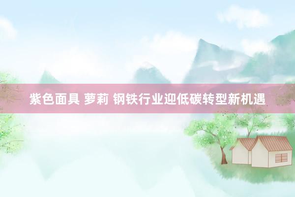   紫色面具 萝莉 钢铁行业迎低碳转型新机遇