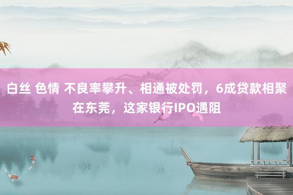   白丝 色情 不良率攀升、相通被处罚，6成贷款相聚在东莞，这家银行IPO遇阻