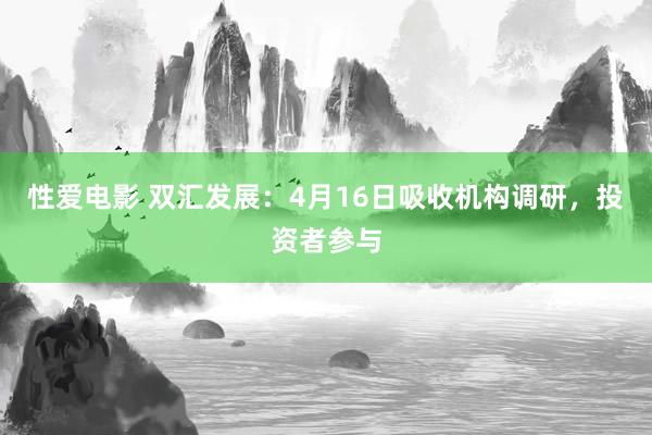   性爱电影 双汇发展：4月16日吸收机构调研，投资者参与