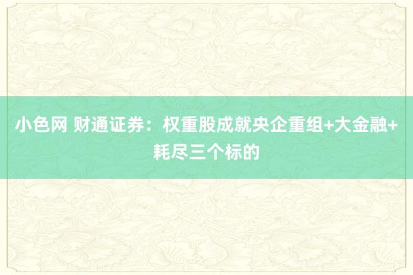   小色网 财通证券：权重股成就央企重组+大金融+耗尽三个标的