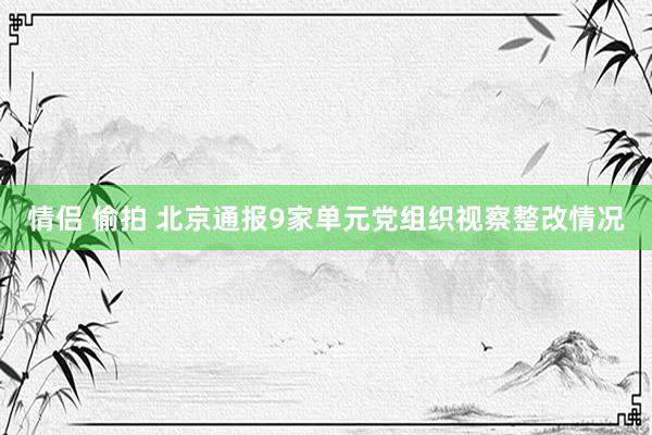   情侣 偷拍 北京通报9家单元党组织视察整改情况
