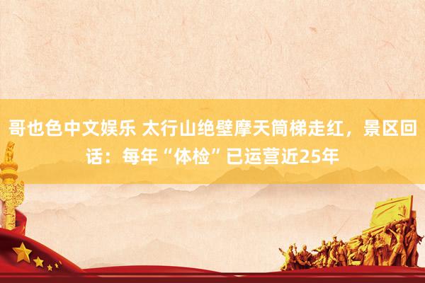 哥也色中文娱乐 太行山绝壁摩天筒梯走红，景区回话：每年“体检