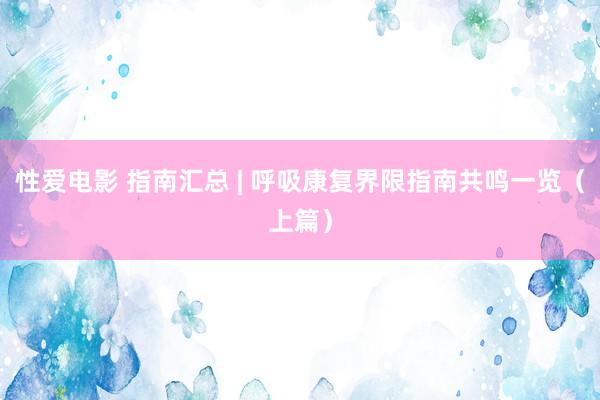   性爱电影 指南汇总 | 呼吸康复界限指南共鸣一览（上篇）